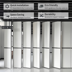 Cloison de séparation pour salle de conférence, <span class=keywords><strong>mur</strong></span> amovible à faible <span class=keywords><strong>coût</strong></span>, pliable, en MDF, cloison mobile commerciale insonorisée - Product Image 6