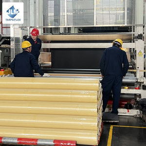 Bâche en toile robuste personnalisée, imperméable, enduite de PVC, tissu polyester 1100 Dtex, rouleau de bâche pour couverture de <span class=keywords><strong>machine</strong></span>/palette/équipement - Product Image 4