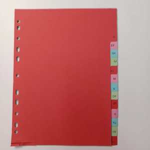 A4 Vente en gros Onze trous Diverses couleurs Alphabet Papier Index Page Set Board Diviseurs 16 Onglets vierges - Product Image 4