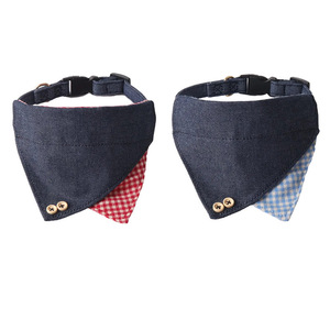 Accessoires <span class=keywords><strong>pour</strong></span> animaux de compagnie, prix d'usine <span class=keywords><strong>pas</strong></span> <span class=keywords><strong>cher</strong></span>, bandanas en tissu denim <span class=keywords><strong>pour</strong></span> chiens de petite et grande taille - Product Image 1