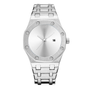 Montre Homme Style Affaires Mouvement Quartz Étanche 30M Bracelet en Alliage Boîtier Octogonal 45mm Aiguille Tendance Noir Personnalité Cool - Product Image 1