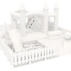 Thiết Bị Chơi Mềm Hoàn Toàn Màu Trắng Sân Chơi Trẻ Em Hố Bóng Ngoài Trời Có Cầu Trượt Hố Bóng Trong Nhà Bơm Hơi Màu Trắng - Product Image 1