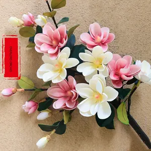 V19 Cheap real touch Artificial Magnolia Flower EVA Latex Orchids Real Touch Magnolia Artificial Flowers For Home Decoration