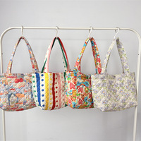 Sac à bandoulière polyvalent DICHOS, matelassé, imprimés floraux graffiti, sac fourre-tout en coton, pour les trajets domicile-travail