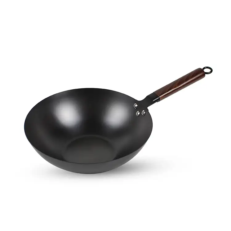 Popular wok metal cast iron carbon steel enamel non stick pre-seasoned fry Chinese wok