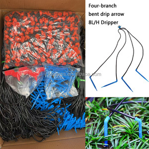 Kit d'irrigation goutte à goutte en plastique pour serre, 4 voies, avec aiguilles d'arrosage en forme d'<span class=keywords><strong>araignée</strong></span> pour système d'irrigation de jardin - Product Image 1
