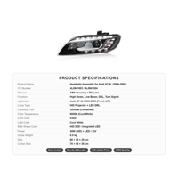 Ensemble de phares LED Facelift avec projecteur HID DRL pour Audi Q7 2006-2009, adaptable