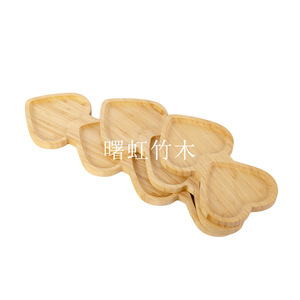 Plateau de service en bambou et bois Shuhong pour fruits, gâteaux, buffet, style simple, 13x12.5x1.6cm - Product Image 2