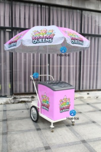 Gerobak Jualan Es Krim dan Makanan Ringan Beroda 4 dari Aluminium Komersial dengan Truk Makanan Bertenaga Terintegrasi - Product Image 3