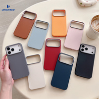 Coque de téléphone portable ultra-fine en TPU souple à texture cuir motif litchi UNIGRACE pour iPhone 17 16 15 14 13 Pro Max 16 Plus