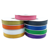 Pita Kain Solid Warna Polos Gulungan Pabrik 20mm 30mm 50mm Ukuran Kustom 100 Yard Pita Pembungkus Kado untuk Dekorasi Pesta Bunga