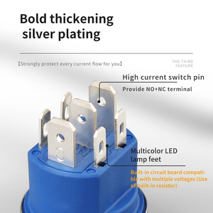 Nhà cung cấp Trung Quốc 22 Mét IP67 1no1nc 10A thép không gỉ màu đen mạ vỏ Vòng chiếu sáng push button chuyển với kết nối - Product Image 2