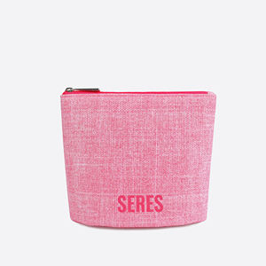 Pochette cosmétique durable en lin naturel, fermeture éclair, sac de beauté minimaliste, 7x6x2 pouces, multi-usages - Product Image 1