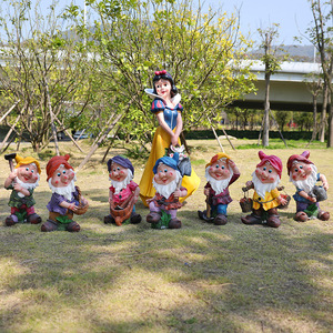 Statue de la Princesse Blanche-Neige et des Sept Nains en Résine Taille Réelle, Sculpture en Fibre de Verre pour Parc à Thème, Décoration de Jardin Extérieur, Usage Commercial - Product Image 1