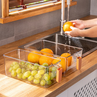 Ensemble de contenants de rangement de cuisine en plastique transparent rectangulaire moderne, boîte de rangement pour réfrigérateur en PET, fruits, légumes, aliments