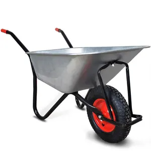 Wheelbarrow metal untuk taman, penanam gerobak logam membangun fungsi industri