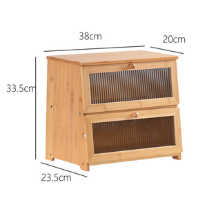 Caja de Pan de Bambú de Doble Capa con Tapa Abatible, Gran Capacidad, Almacenamiento de Cocina, Color Madera Natural, Forma Rectangular - Product Image 5
