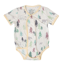 Combinaison pour bébé ours, 95% bambou, 5% élasthanne, silencieuse, velcro, manches courtes, sans peur de changement, unisexe, logo personnalisé, étiquettes