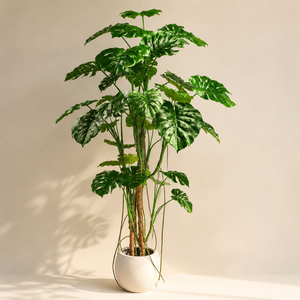 Lifelike Potted Artificial Monstera Deliciosa Realistic Faux Split <b>Leaf</b> Tropical Plant for Indoor Home Office <b>Decor</b> - Product Image 2