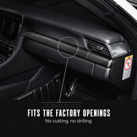 Décoration intérieure de voiture en fibre de carbone noire brillante, 9 pièces, garniture pour Porsche 991 981 718, panneau en carbone sec 3K Twill