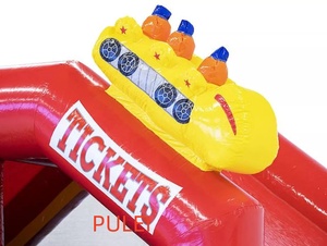 Lussuoso Castello Gonfiabile a Montagne Russe Rosso per Esterni, in PVC da 0,55 mm, Certificato EN14960, Attrazione Sicura per Oltre 3 Passeggeri - Product Image 4