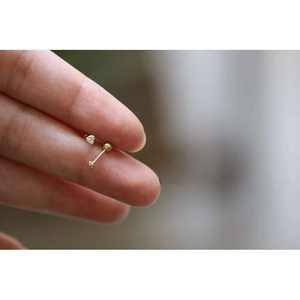 Pendientes de Botón de Oreja Miniatura con Forma de Flor de Cuarzo Dorado 9K GOL Dtutu al por Mayor, Unisex, Encantadores, con Cierre de Rosca, Kj273, Joyería Fina - Product Image 5