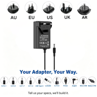 Adaptateur secteur coulissant MYIXI 12V 24V 48W avec prise UK en matériau PC ABS pour caméra CCD