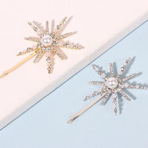 Jepit Rambut Berhias Rhinestone Aksesoris Rambut Pita Kristal untuk Wanita - Product Image 5