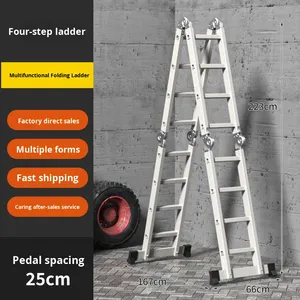 <span class=keywords><strong>Escaleras</strong></span> Combinadas Multifuncionales Industriales Plegables de Acero al Carbono con Alcance Extendido - Product Image 6
