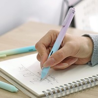 Stylo à encre gel télescopique: encre noire 0.5mm stylo à pointe fine écriture lisse avec seau de couleur dégradé esthétique pour notes de journal
