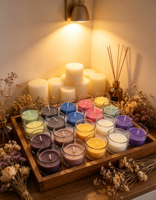 Maßgefertigte Private Label Luxus-Geschenkbox Sojawachs-Glas-Set 20 Duftkerzen mit Kristallen für Meditation