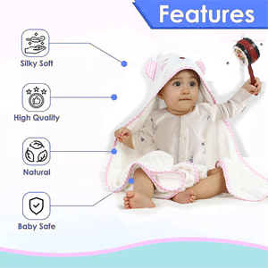 Serviette de bain à capuche <span class=keywords><strong>pour</strong></span> bébé 100% bambou, douce, de haute qualité, motif animal, serviette de bain <span class=keywords><strong>pour</strong></span> enfant, serviette de bain organique, dessin animé, personnalisable - Product Image 3