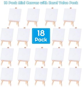 Mini tele 4x4 pollici Art tele <span class=keywords><strong>pittura</strong></span> 18 pezzi set per bambini, <span class=keywords><strong>pittura</strong></span> su tela con Mini cavalletto - Product Image 2