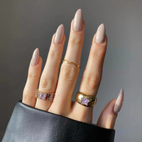 Populaire Amande Art Plaine Conseils Solide Couleur Gel Ongles Brillant Artificiel Nail Press sur Ongles Conseils ABS Manucure Fournisseur En Gros