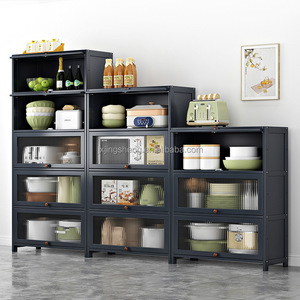 עיצוב מודרני רב שכבתית אחסון ארון מתלה עם דלת - Product Image 1