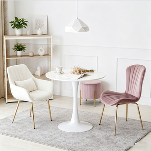 Silla de Escritorio de Lujo <span class=keywords><strong>con</strong></span> Tapizado de Terciopelo, Almohada Lumbar Extraíble y <span class=keywords><strong>Base</strong></span> Dorada, Respaldo Acolchado Vertical, <span class=keywords><strong>Ruedas</strong></span> Silenciosas para Dormitorio o Maquillaje - Product Image 3