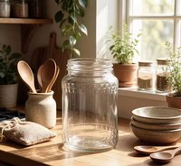 Si Shang Pot en verre cylindrique 330 ml pour sauce chili, confiture de fruits, aliments en conserve, cornichons, conserves, épices, récipient de stockage avec couvercle hermétique