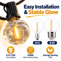 Prix usine extérieur résistant aux intempéries G40 guirlande lumineuse lampe à LED 120V E26 E12 ampoule en plastique sans scintillement Compatible avec guirlande lumineuse