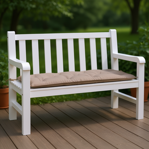 Coussin de banc de jardin en tissu Oxford, taupe, rectangulaire, résistant à l'eau, amovible, lavable, toutes saisons - Product Image 2