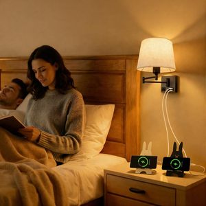 Lampe murale <span class=keywords><strong>de</strong></span> lecture à intensité variable avec abat-jour en tissu <span class=keywords><strong>de</strong></span> lin, applique murale à bras articulé à brancher pour chambre à coucher, hôtel, décoration intérieure - Product Image 3