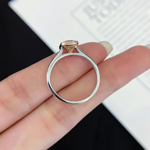 Anello Solitarie smeraldo di alta qualità di alta qualità rosa diamante da laboratorio 18K misura oro bianco anello promessa personalizzato per matrimonio - Product Image 3
