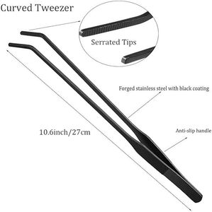Straight/CurveStainless Steel Non-slip Tweezers Scissors <strong>Aquarium</strong> Live Plant Grass Fish Tank Shrimp Reef <strong>Maintenance</strong> Tools - Product Image 4