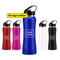 Personalizable marca impresa 500ml doble pared de acero inoxidable aislado termo deporte botella de agua
