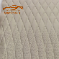 Nouveau design de couture en relief, cuir PU matelassé avec mousse amovible de 6 mm |   Tapis de voiture 5D personnalisé imperméable, housse de siège en tissu