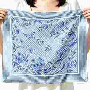 Womens Soft Lightweight Silk <b>Square</b> <b>Scarf</b>, Breathable Floral Neck Bandana, Multi Use Hair & Bag Handle Accessory - Product Image 4