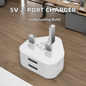 Factory Direct 10W 5V 2A USB-Ladegerät Smart 2-Port-Wandadapter für Handy-Uhr und Kamera Feuerfester Typ-C-Anschluss UK-Version - Product Image 2