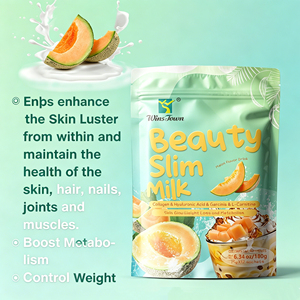 Wins Town Beauty Slim Milk, Leche de Colágeno con Sabor a Melón Cantalupo y L-Carnitina para Pérdida de Peso, Leche Iluminadora, 12 Sobres, Suplemento Dietético en Polvo - Product Image 3