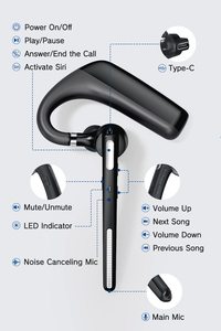 سماعة أذن G6 بتقنية البلوتوث مناسبة للمكاتب والأعمال ومزودة بميكروفون Aptx بخاصية إلغاء الضوضاء وتعمل بنظام الأندرويد ومزودة بهاتف آيفون لسائقي الشاحنات والحافلات - Product Image 3