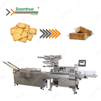 Automatique cracker biscuits d'emballage d'écoulement sur bord biscuit cookies emballage machine plateau livraison emballage machine sans plateau