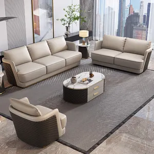 Hot sale sectionals sofas manufacturer wholesale modern leather 1+2+3 sofa set furniture